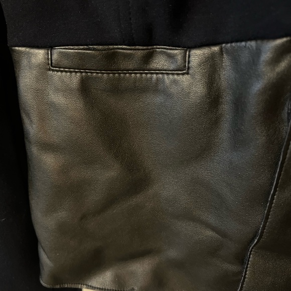 Bailey 44 Navy Black Vegan Leather Peplum Jacket Large - Picture 7 of 10